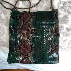Free people snake skin cross body chain bag